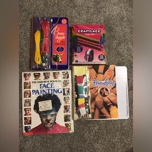 Klutz Friendship Bracelet kit & Boon-doggle set. + face painting & Coiling Gizmo